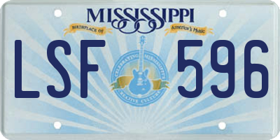 MS license plate LSF596