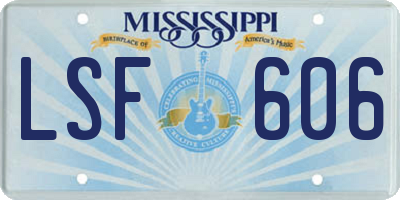 MS license plate LSF606