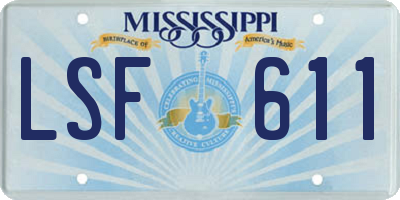MS license plate LSF611