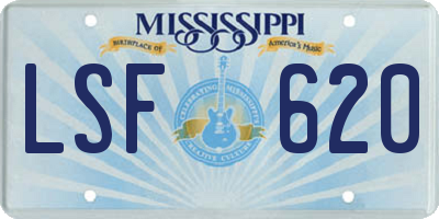 MS license plate LSF620