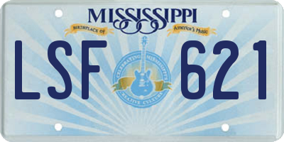 MS license plate LSF621