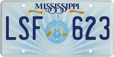 MS license plate LSF623