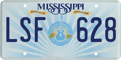 MS license plate LSF628
