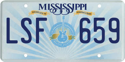 MS license plate LSF659
