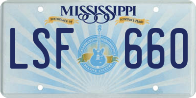 MS license plate LSF660