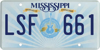 MS license plate LSF661