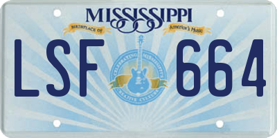 MS license plate LSF664
