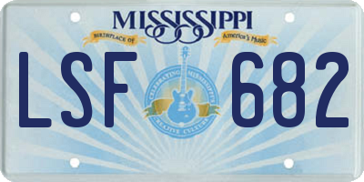 MS license plate LSF682