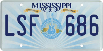 MS license plate LSF686