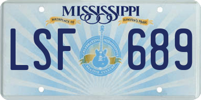 MS license plate LSF689