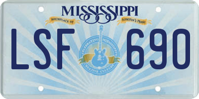 MS license plate LSF690
