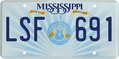 MS license plate LSF691