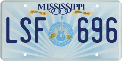 MS license plate LSF696