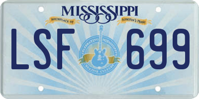 MS license plate LSF699