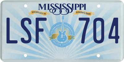MS license plate LSF704