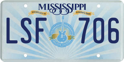 MS license plate LSF706