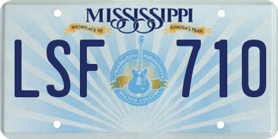 MS license plate LSF710