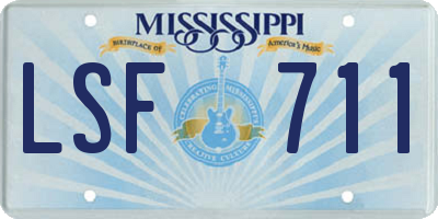 MS license plate LSF711