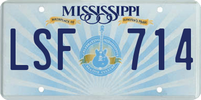 MS license plate LSF714