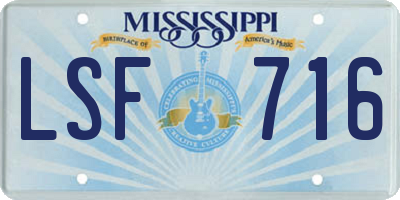 MS license plate LSF716