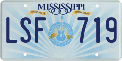 MS license plate LSF719