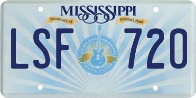 MS license plate LSF720