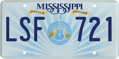 MS license plate LSF721