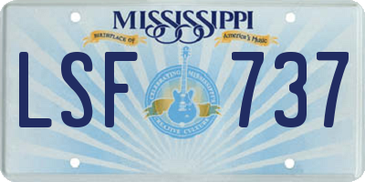 MS license plate LSF737
