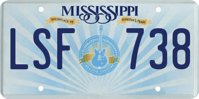 MS license plate LSF738