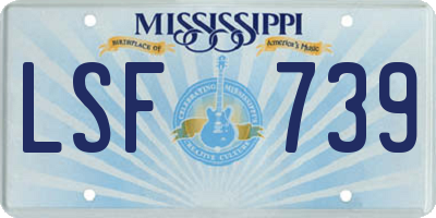 MS license plate LSF739