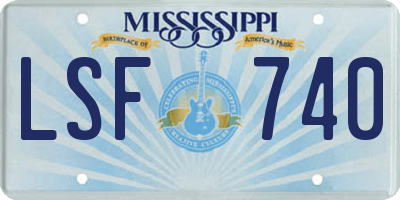MS license plate LSF740