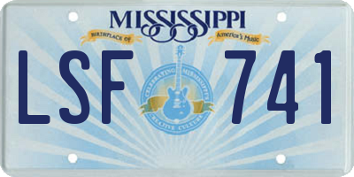 MS license plate LSF741