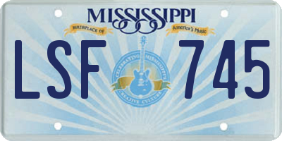 MS license plate LSF745