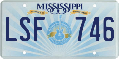 MS license plate LSF746