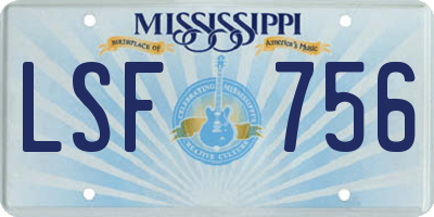 MS license plate LSF756
