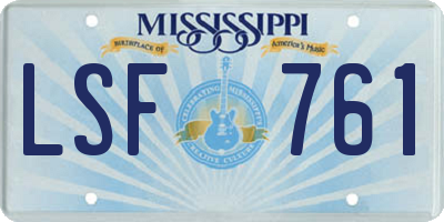 MS license plate LSF761