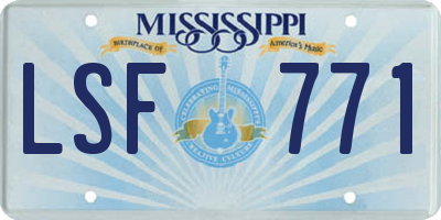 MS license plate LSF771