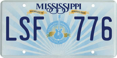 MS license plate LSF776