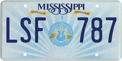 MS license plate LSF787
