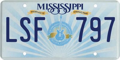 MS license plate LSF797