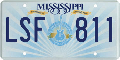 MS license plate LSF811