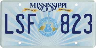 MS license plate LSF823
