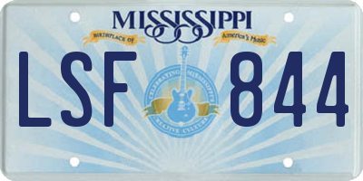 MS license plate LSF844
