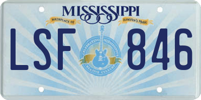 MS license plate LSF846