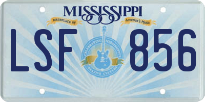 MS license plate LSF856