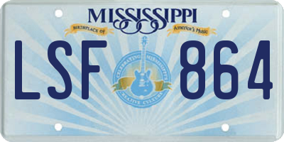 MS license plate LSF864