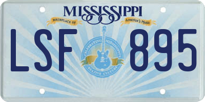 MS license plate LSF895