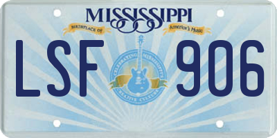 MS license plate LSF906