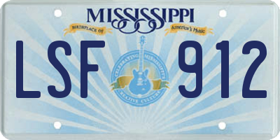 MS license plate LSF912