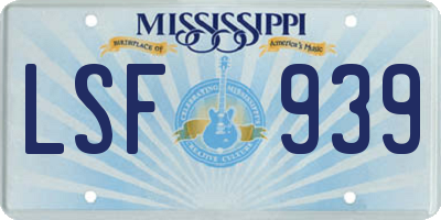 MS license plate LSF939